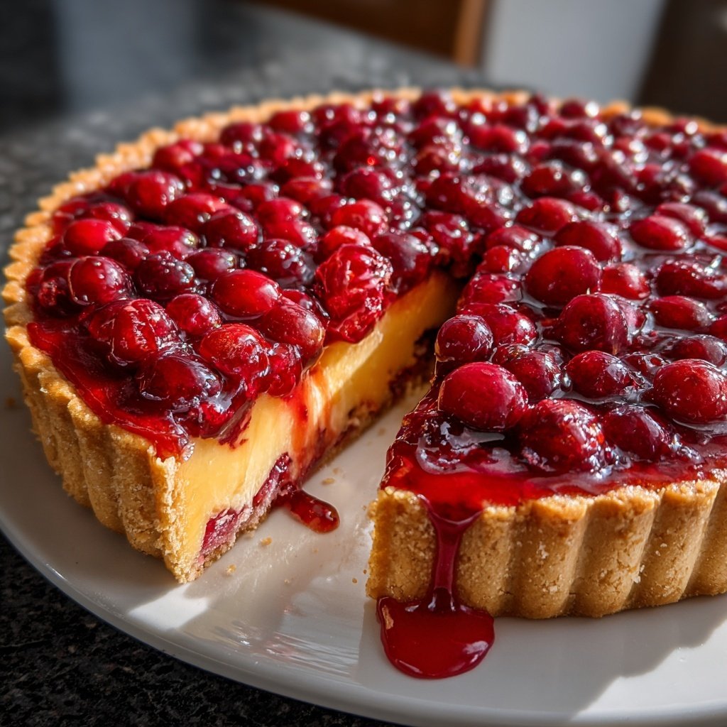 Cranberry Orange Tart with Glaze
