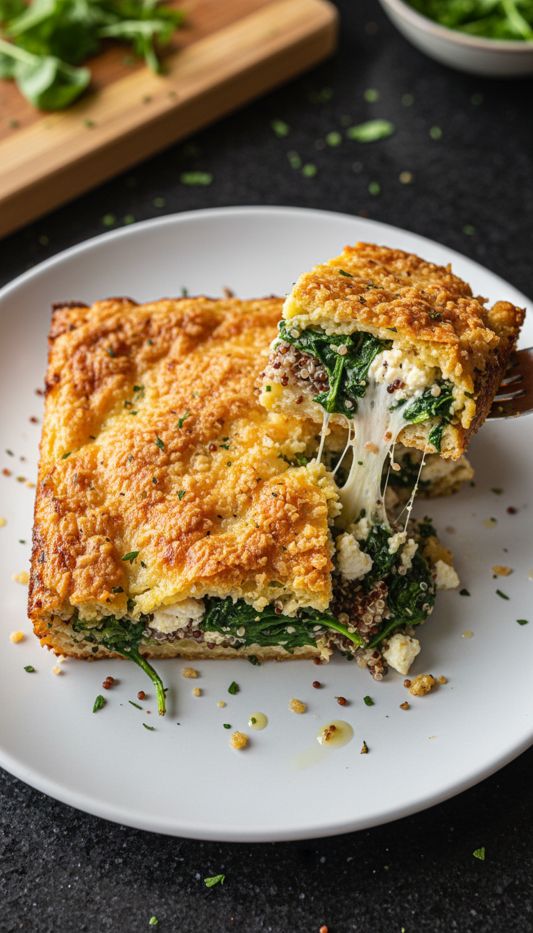 Savory Quinoa and Spinach Bake