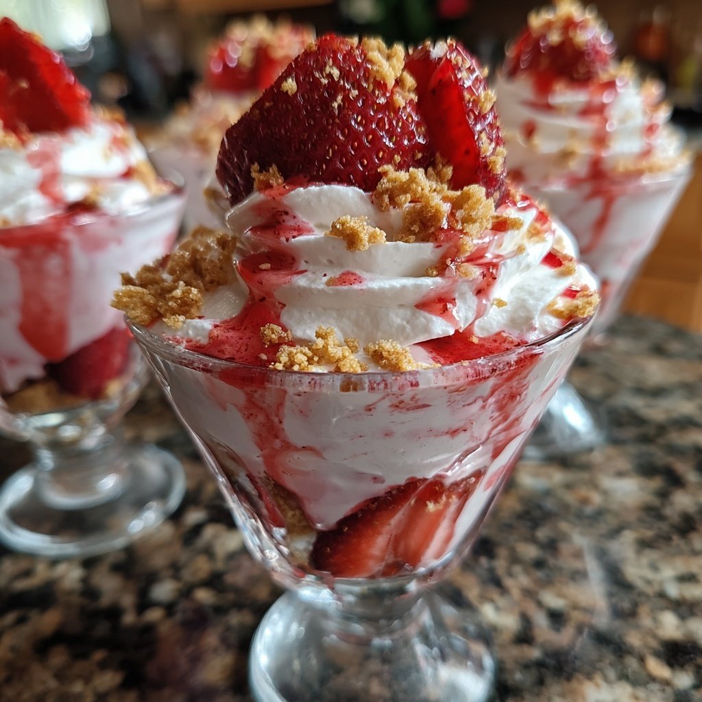 Decadent Strawberry Whipped Cream Cups