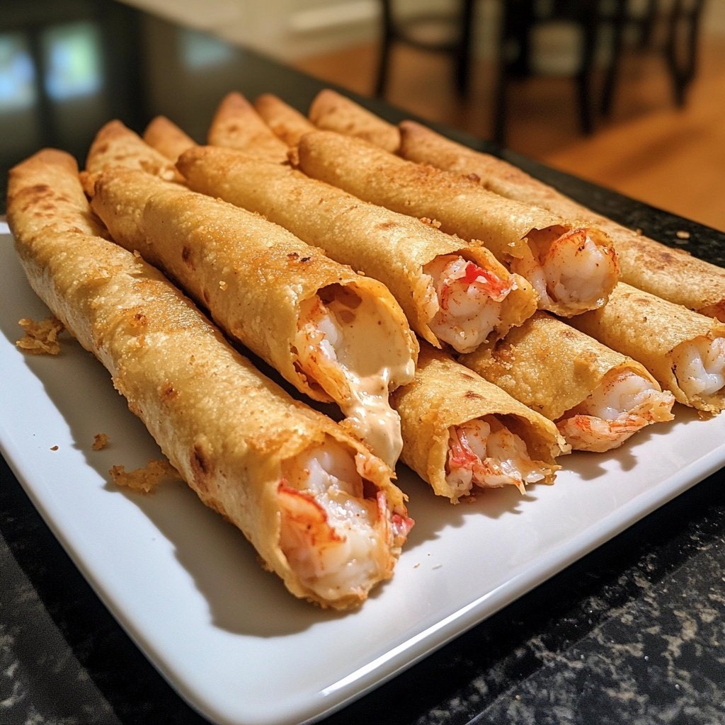 Crispy Crab And Shrimp Queso Taquitos