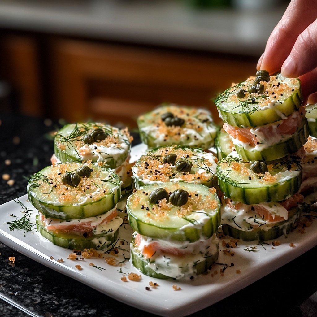 Everything Cucumber Smoked Salmon Bites