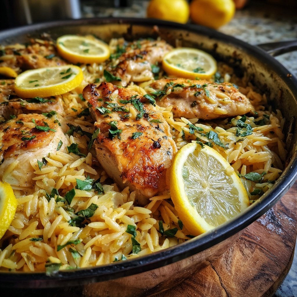One-Pan Lemon Chicken Orzo
