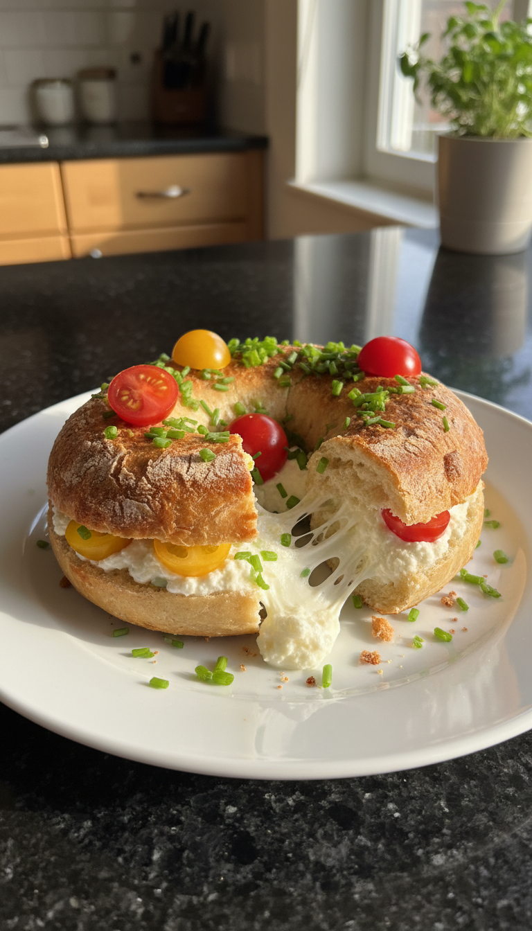 Cottage Cheese Bagel Breakfast Treat