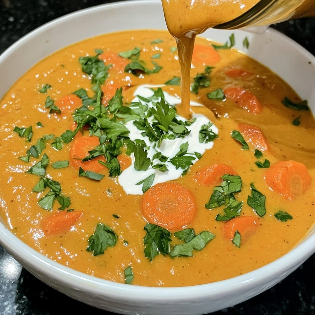 Healthy Vegan Roasted Carrot Soup