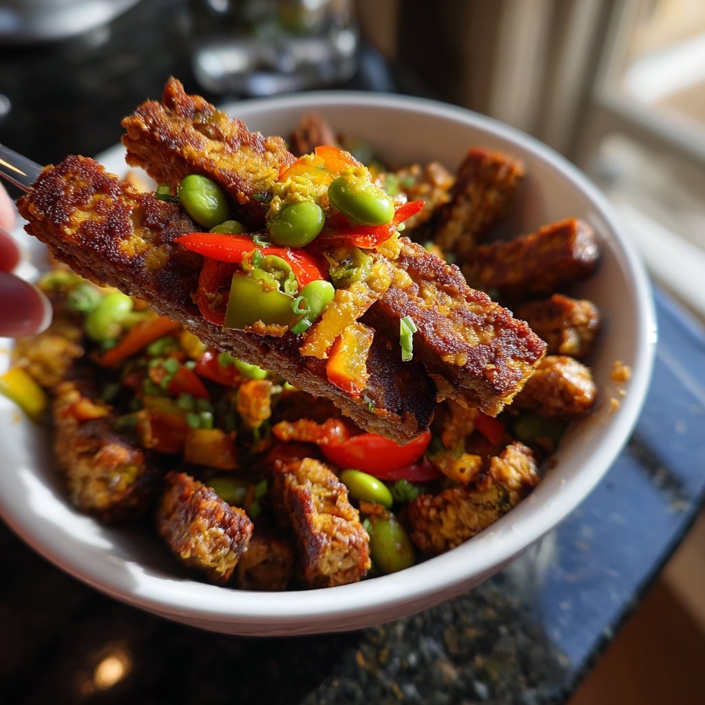 Crispy Tempeh and Vegetable Bowl