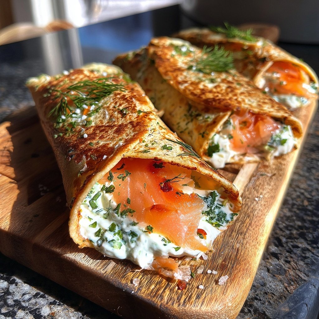 Smoked Salmon and Cream Cheese Wraps