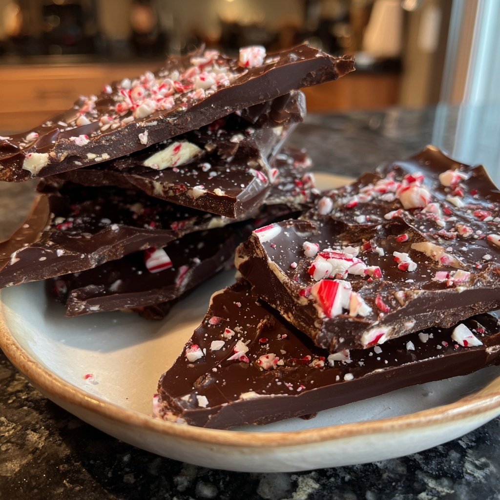 Dark Chocolate Peppermint Bark Brittle