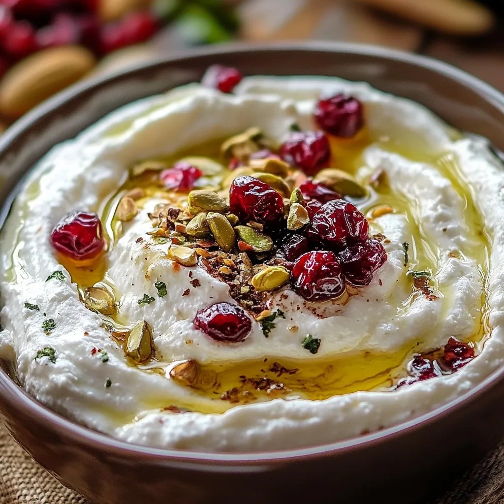 Whipped Feta Dip with Honey, Pistachios, and Cranberries
